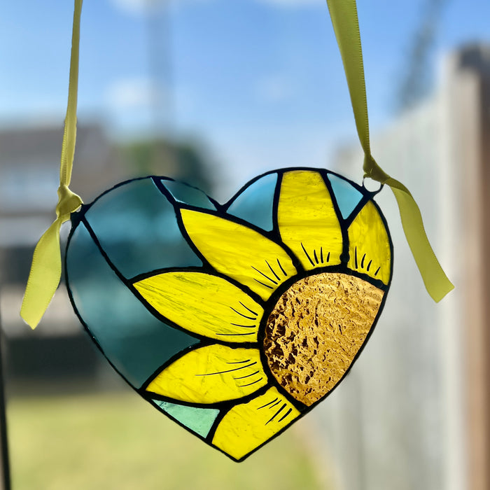 Heart Shaped Sunflower Lightcatcher/Suncatcher