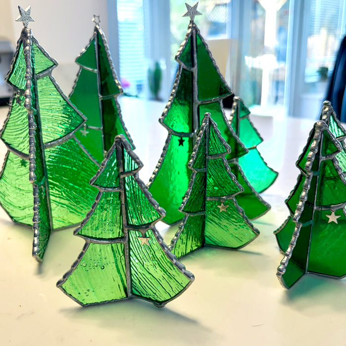 Stained glass standing Christmas trees