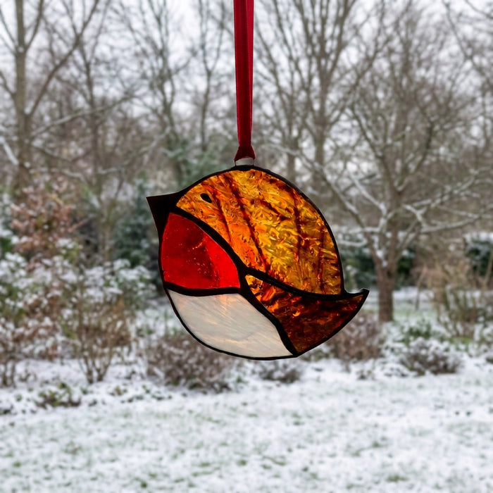 Christmas Robin Stained Glass Christmas Decorations