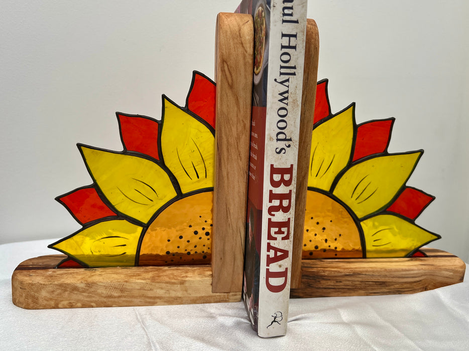 Vibrant Sunflower and sycamore bookends