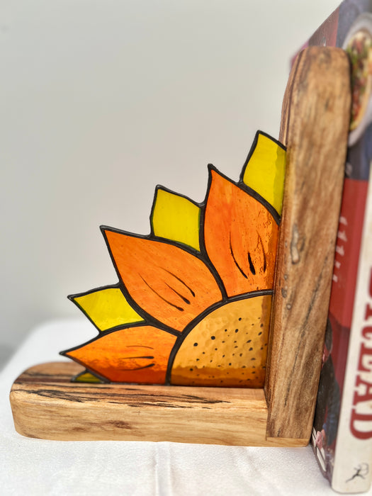 Vibrant Sunflower and sycamore bookends
